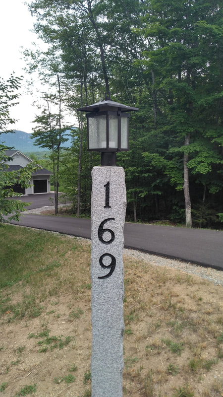 Granite light post by Arthur's Memorials Conway, N.H.